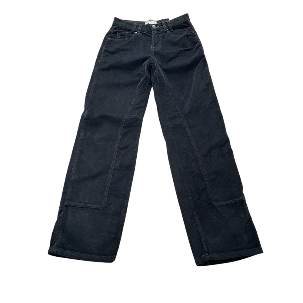 We The Free Risk Taker Corduroy Straight Leg Jean Sz 24 Black Boho Utility NWT